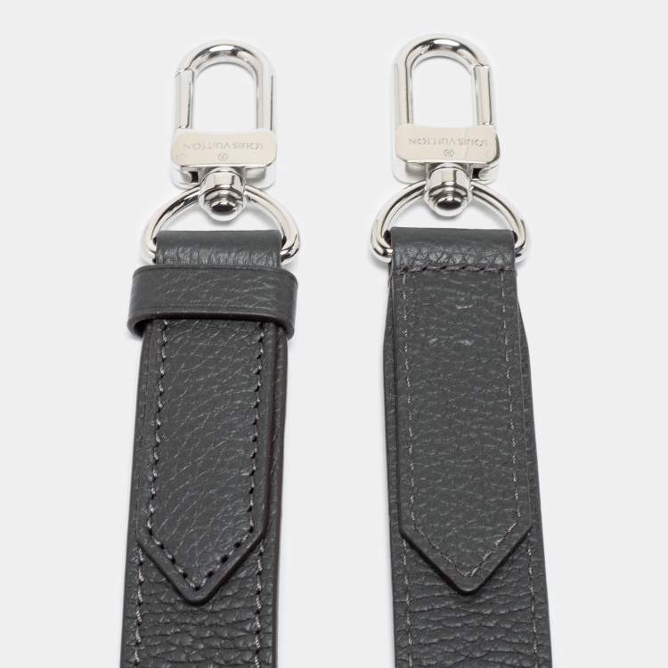 Pre Owned Louis Vuitton Dark Grey Leather Adjustable Shoulder Bag Strap