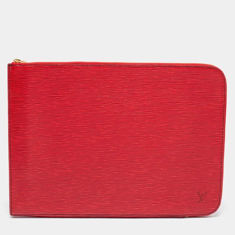 Louis Vuitton Red Epi Leather Poche Documents Portfolio Case Louis ...