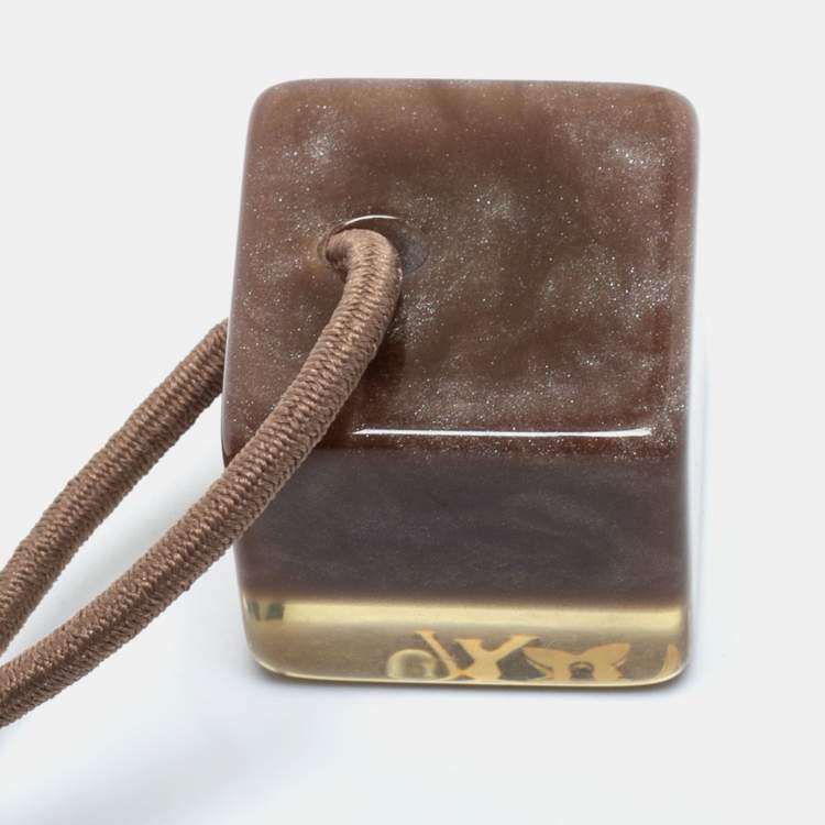 Pre Owned Louis Vuitton Praline Brown Resin Inclusion Hair Cubes Set of 2