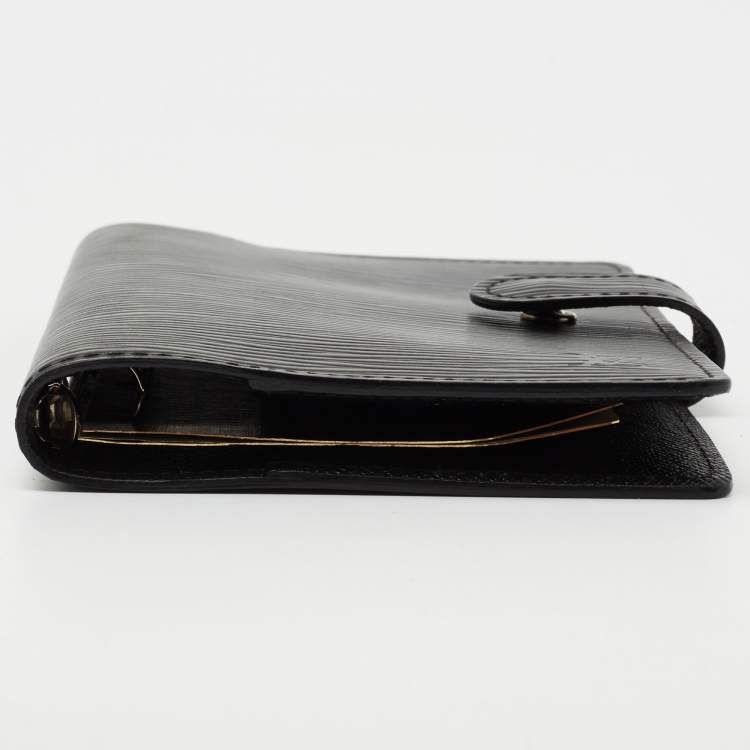 Pre Owned Louis Vuitton Black Epi Leather Small Ring Agenda Cover 