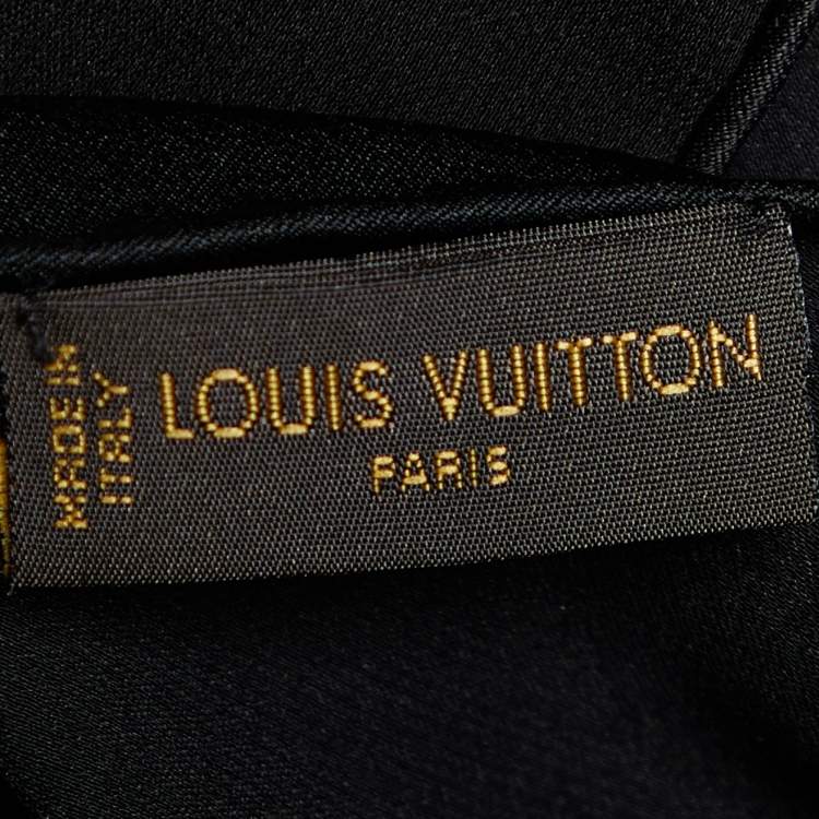 Pre Owned Louis Vuitton Black Monogram Monaco Silk Scarf