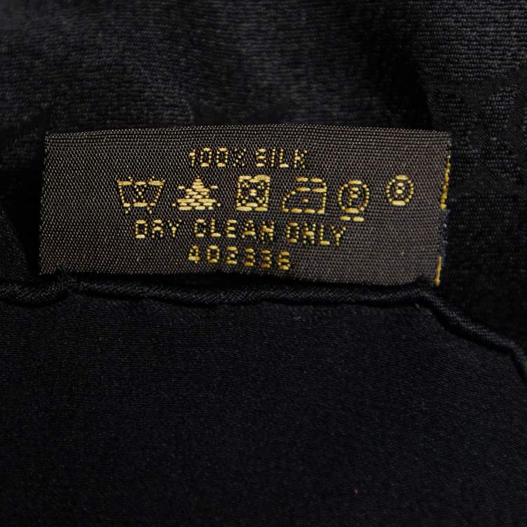 Pre Owned Louis Vuitton Black Monogram Monaco Silk Scarf