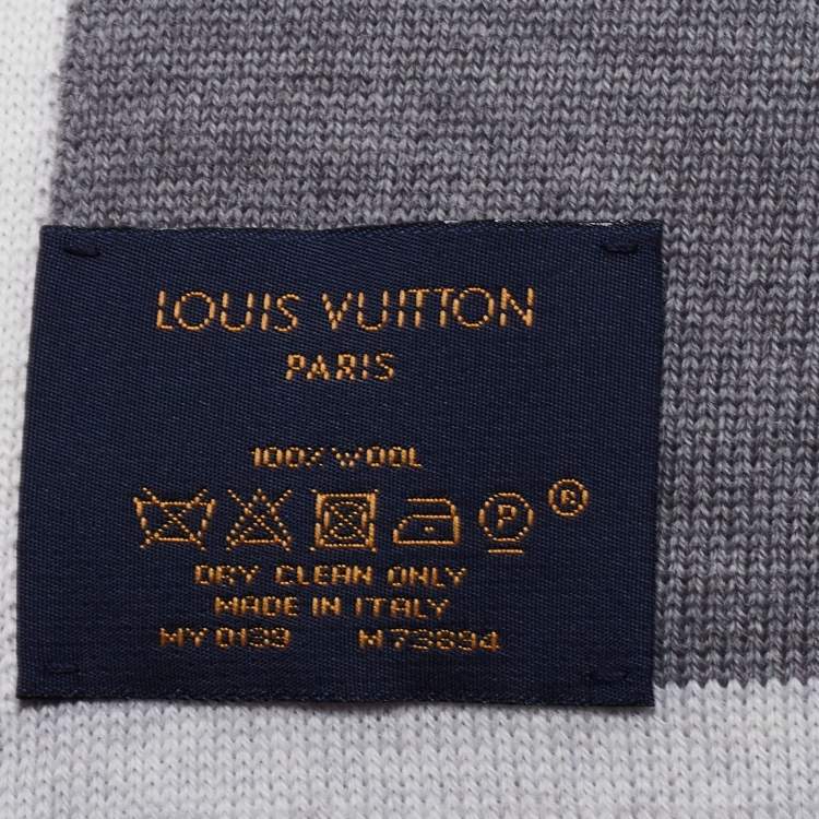 Pre Owned Louis Vuitton Pink Giant Pop Monogram Intarsia Wool Muffler 