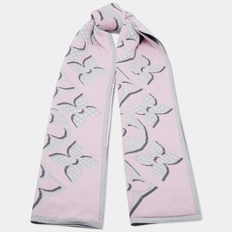Louis Vuitton Pink Giant Pop Monogram Intarsia Wool Muffler Louis Vuitton