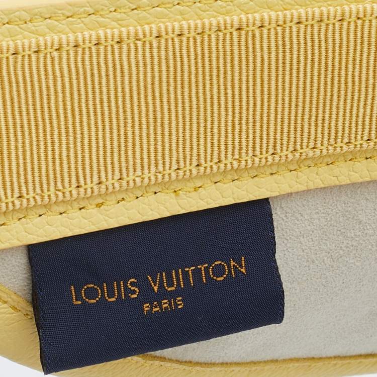 Pre Owned Louis Vuitton Yellow Strawgram Raffia & Leather Visor Hat