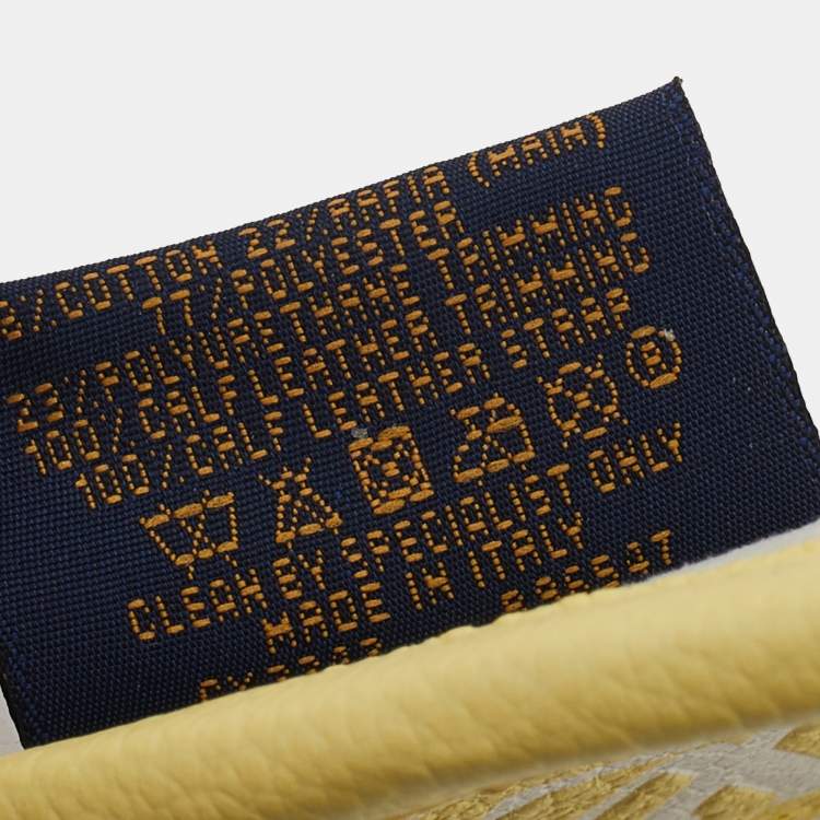 Pre Owned Louis Vuitton Yellow Strawgram Raffia & Leather Visor Hat