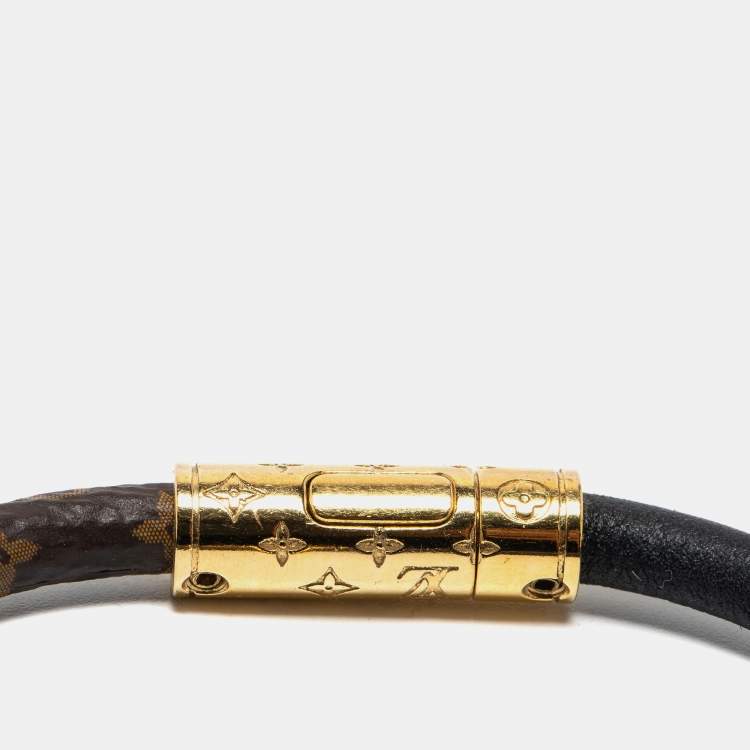 Louis Vuitton Leather LV Confidential Bracelet - Black, Brass Wrap