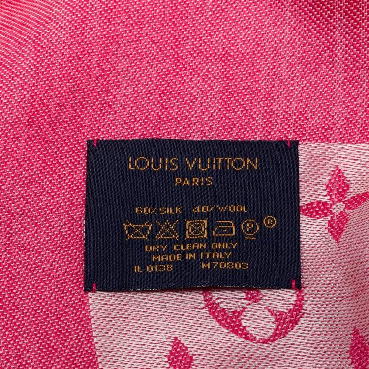 Pre Owned Louis Vuitton Pink Monogram Denim Shawl