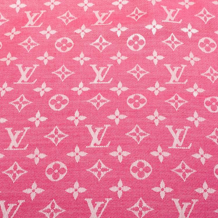 Pre Owned Louis Vuitton Pink Monogram Denim Shawl