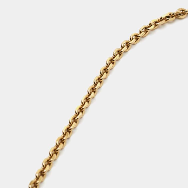 Pre Owned Louis Vuitton Gold Tone Gamble Crystal Necklace