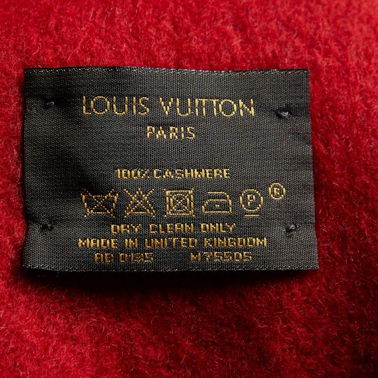 Pre Owned Louis Vuitton Cherry Red Reykjavik Cashmere Scarf