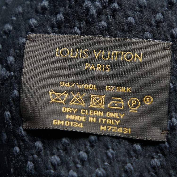 Pre Owned Louis Vuitton Black Logomania Wool & Silk Scarf