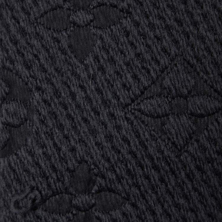 Pre Owned Louis Vuitton Black Logomania Wool & Silk Scarf