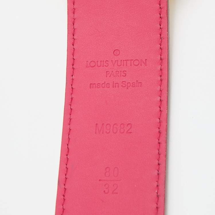 Pre Owned Louis Vuitton White Multicolore Monogram Canvas Buckle Belt 80CM