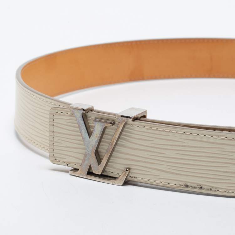 Pre Owned Louis Vuitton Ivorie Epi Leather LV Initiales Belt 80CM