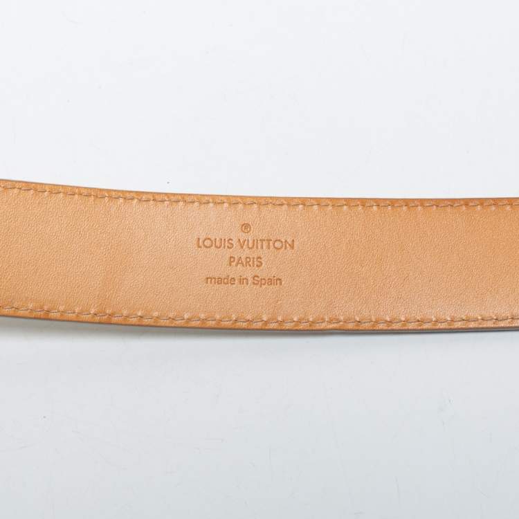 Pre Owned Louis Vuitton Ivorie Epi Leather LV Initiales Belt 80CM