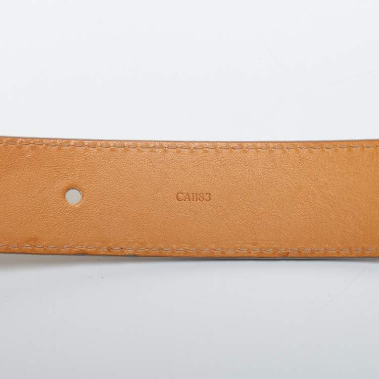 Pre Owned Louis Vuitton Ivorie Epi Leather LV Initiales Belt 80CM
