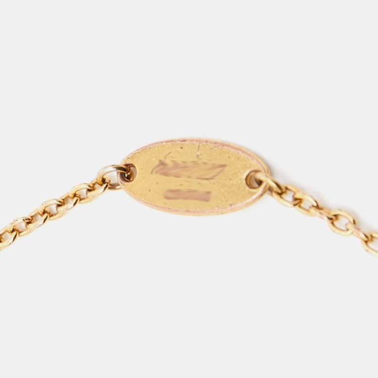 Pre Owned Louis Vuitton Gold Tone Flowerfull Station Bracelet
