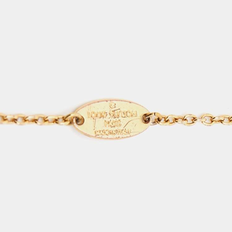 Pre Owned Louis Vuitton Gold Tone Flowerfull Station Bracelet
