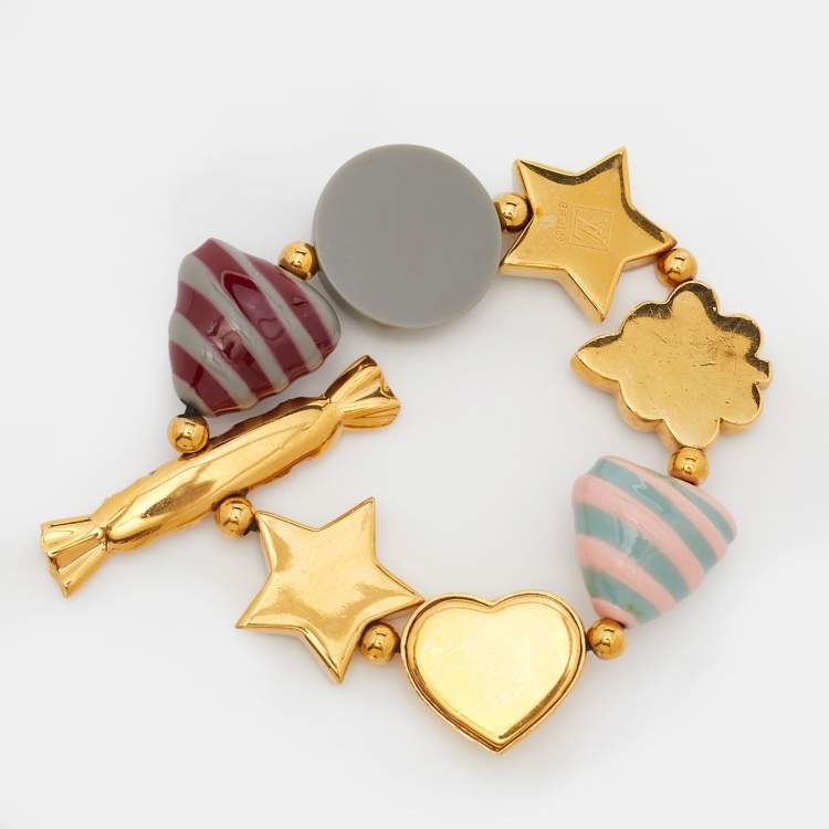 مملوكة مسبقًا Louis Vuitton Gold Tone Tutti Sweety Elasticized Bracelet