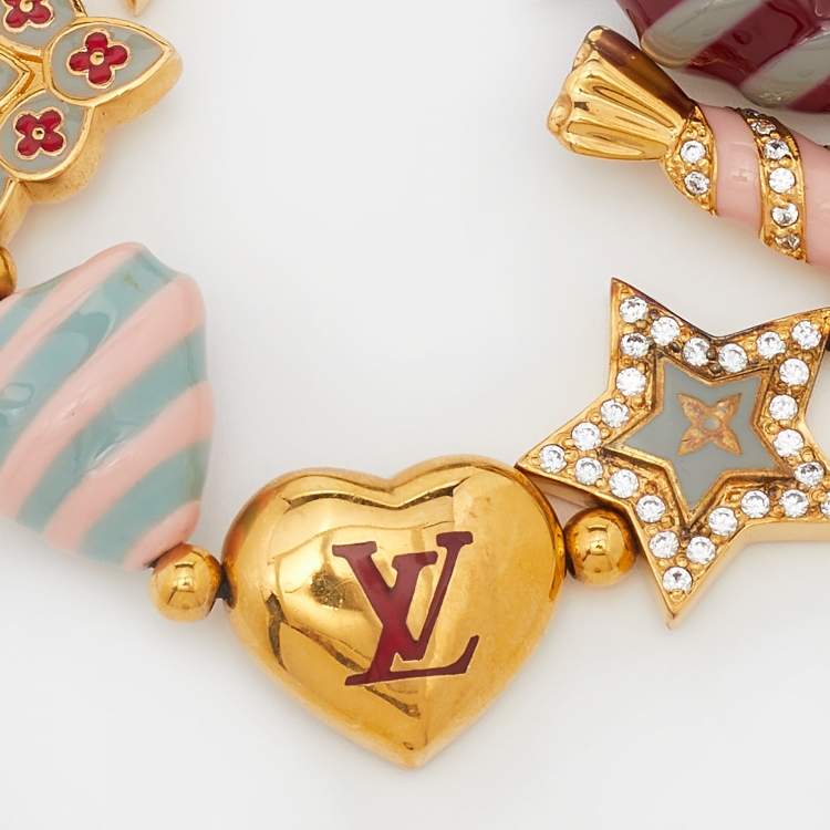 مملوكة مسبقًا Louis Vuitton Gold Tone Tutti Sweety Elasticized Bracelet