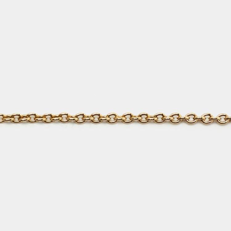 Pre Owned Louis Vuitton Essential V  Crystals Gold Tone Chain Necklace