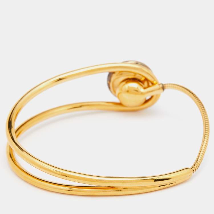 Pre Owned Louis Vuitton Gold Tone Celeste Bracelet & Ring Set