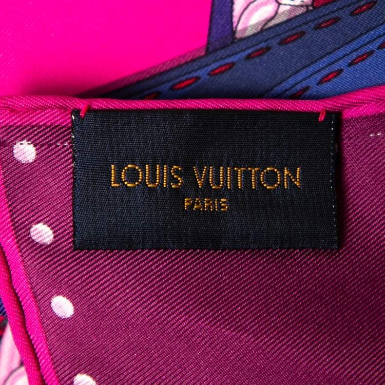 Pre Owned Louis Vuitton Purple Printed Silk Square Scarf