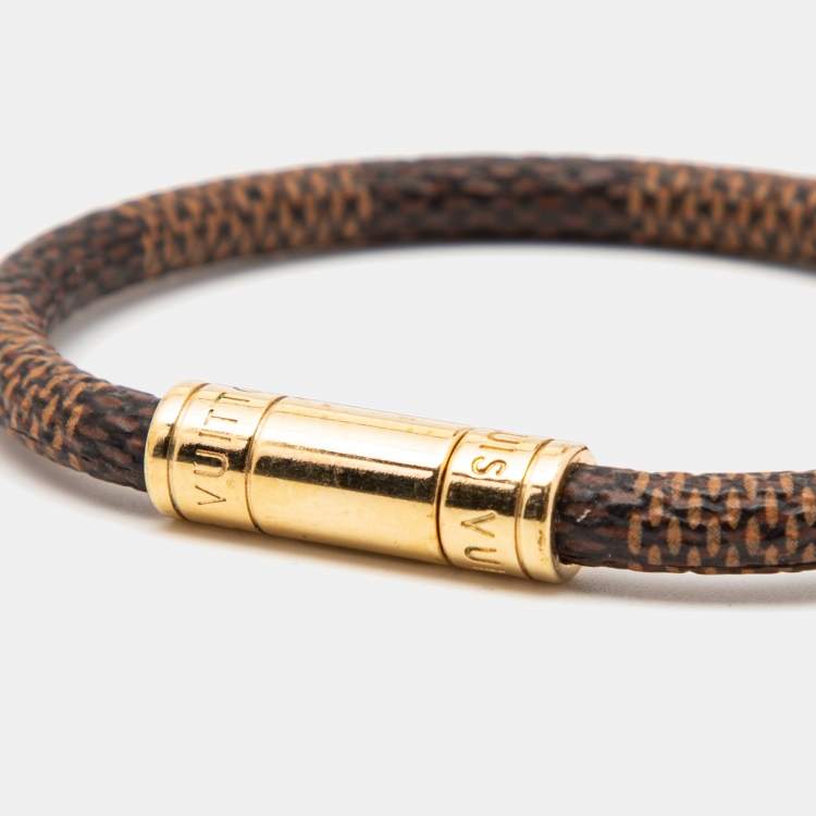 Pre Owned Louis Vuitton Brown Damier Ebene Keep It Bracelet