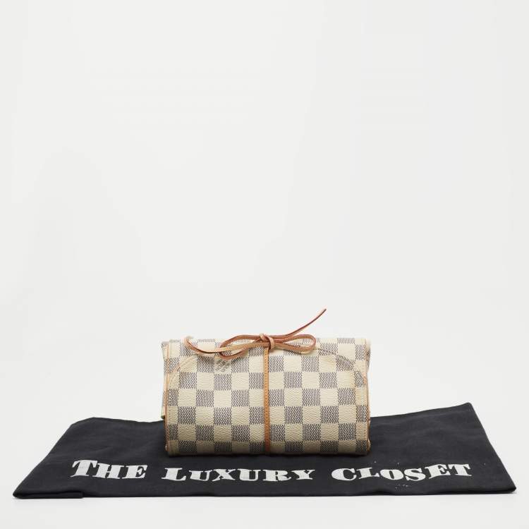 Pre Owned Louis Vuitton Damier AzurTrousse Bijoux Pliable Pouch