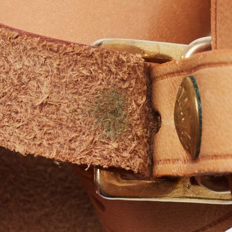 Pre Owned Louis Vuitton Vachetta Leather Luggage Name Tag & Strap Holder