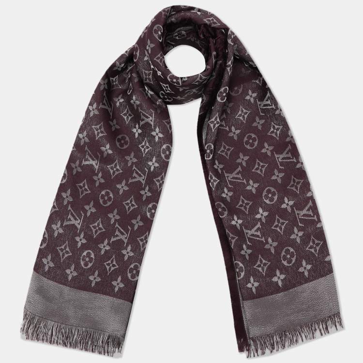Louis Vuitton Amarante Silk Monogram Shine Shawl Louis Vuitton
