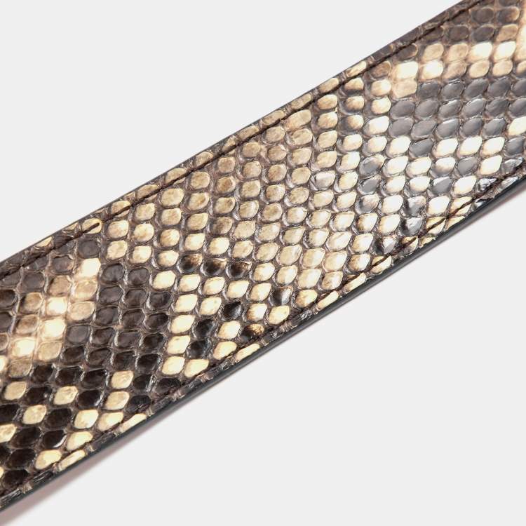 Pre Owned Louis Vuitton Beige/Black Python Shoulder Bag Strap