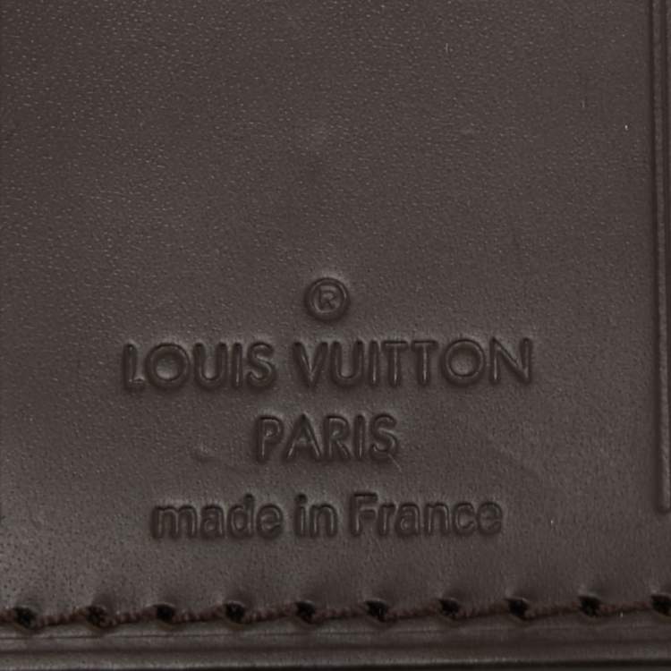 Pre Owned Louis Vuitton Brown Leather Luggage Name Tag