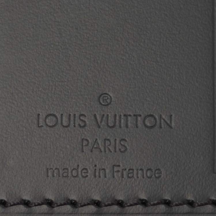 Pre Owned Louis Vuitton Black Leather Luggage Name Tag