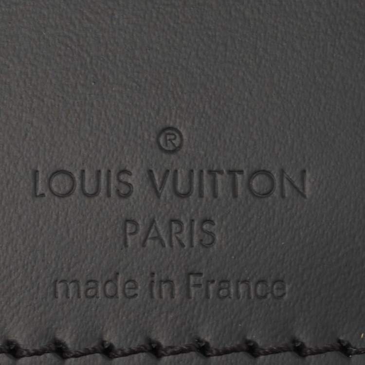Pre Owned Louis Vuitton Black Leather Luggage Name Tag