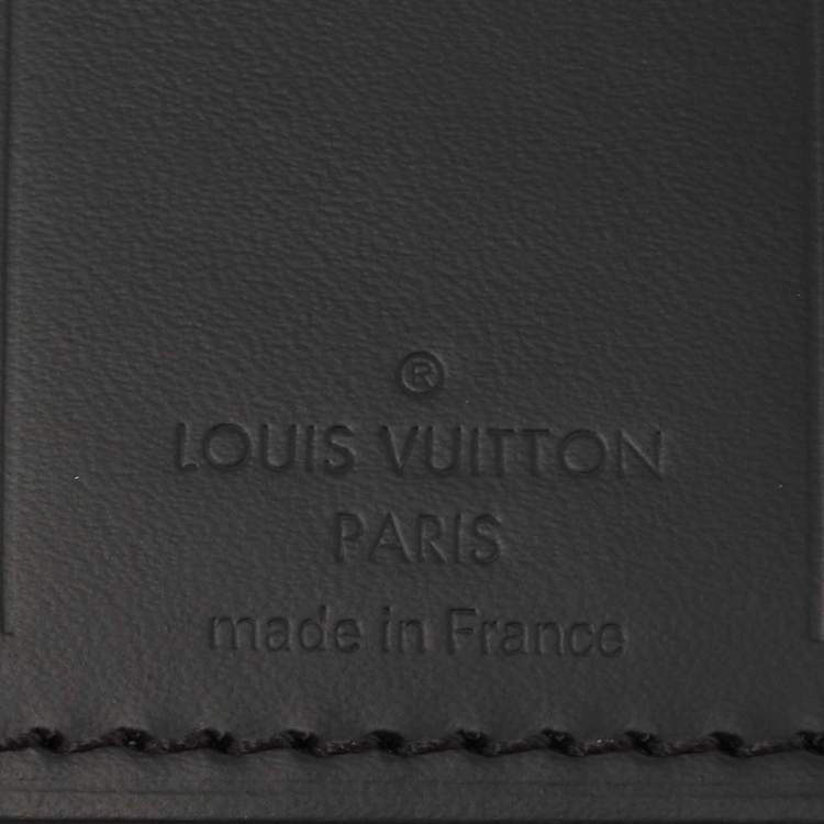 Pre Owned Louis Vuitton Black Leather Luggage Name Tag