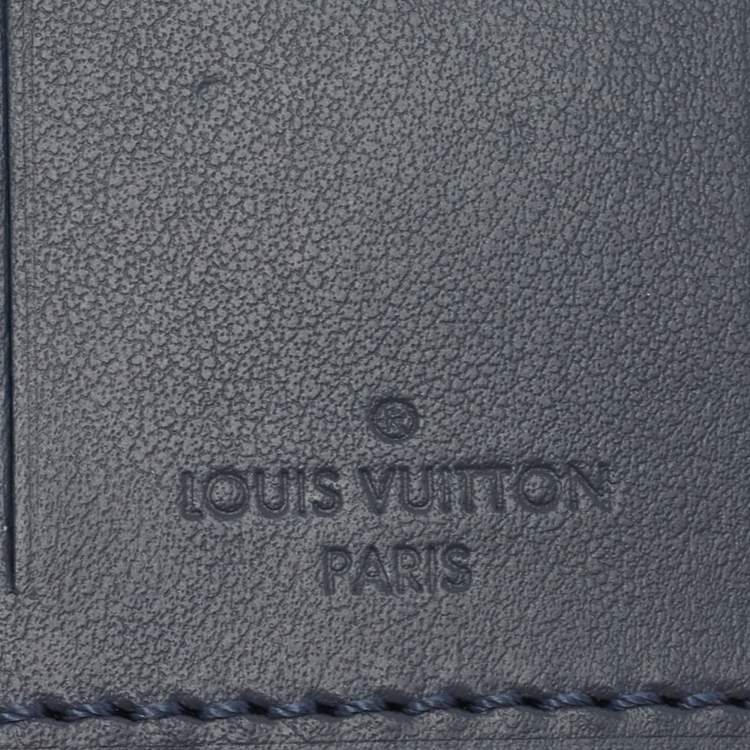 Pre Owned Louis Vuitton Blue Leather Luggage Name Tag