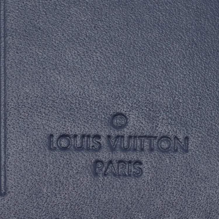Pre Owned Louis Vuitton Blue Leather Luggage Name Tag