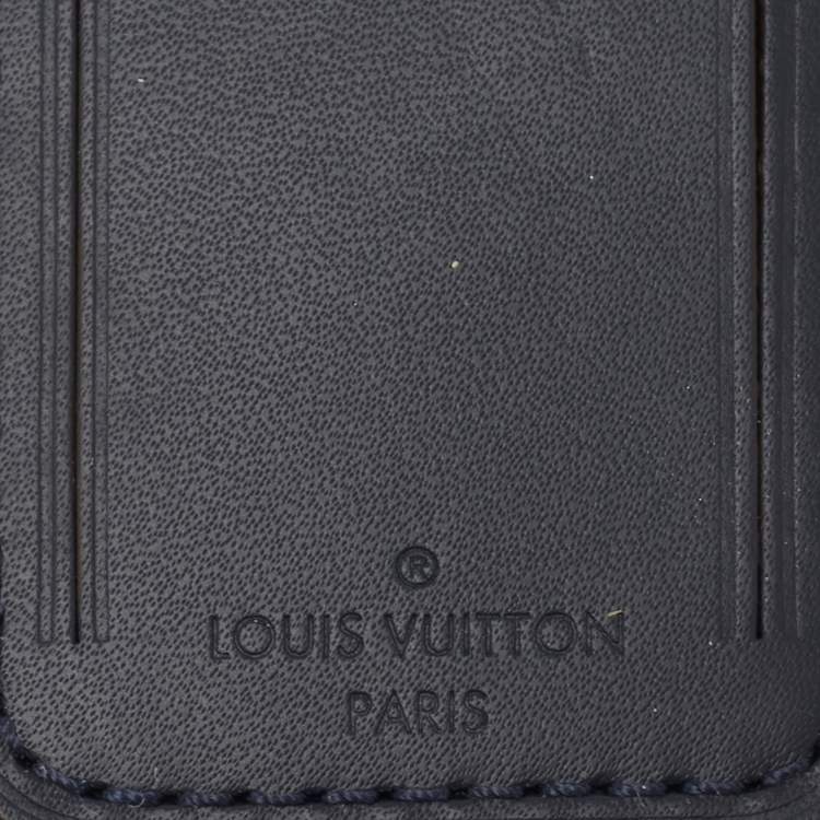 Pre Owned Louis Vuitton Blue Leather Luggage Name Tag