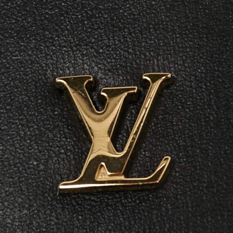 Pre Owned Louis Vuitton Black Leather Name Tag