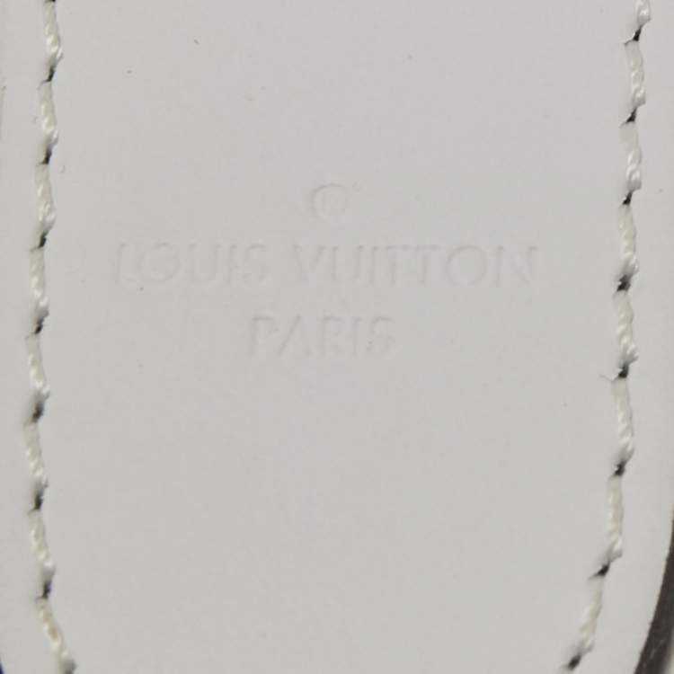 Pre Owned Louis Vuitton White Leather Adjustable Bag Shoulder Strap