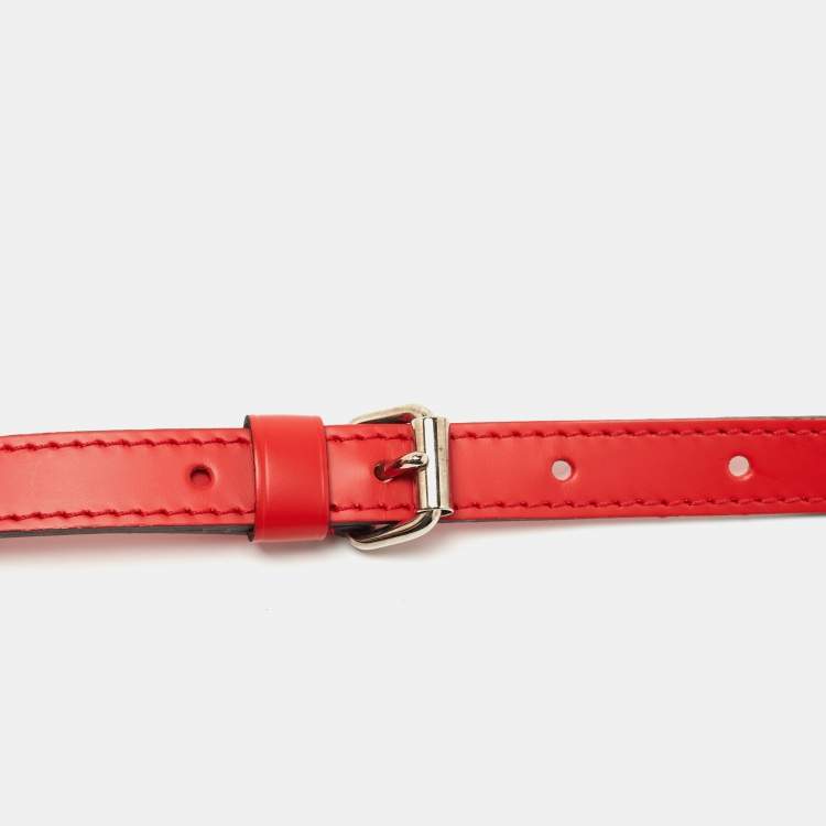 Pre Owned Louis Vuitton Red Leather Adjustable Shoulder Bag Strap