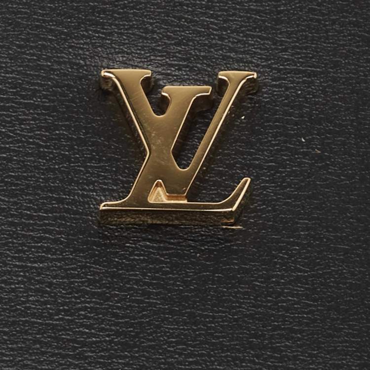 Pre Owned Louis Vuitton Black Leather Luggage Name Tag