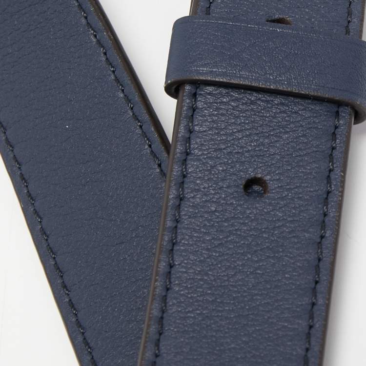 Pre Owned Louis Vuitton Navy Blue Leather Adjustable Shoulder Bag Strap
