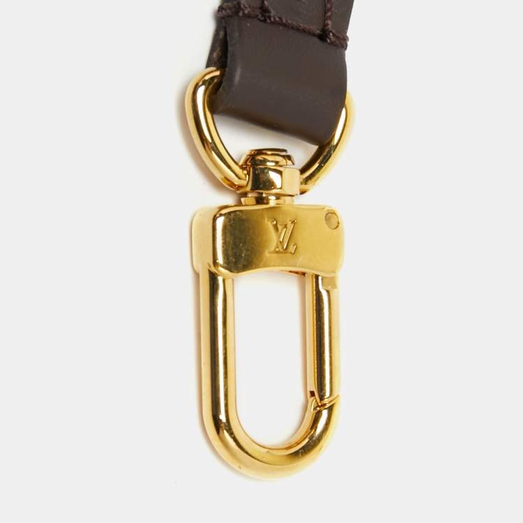 Pre Owned Louis Vuitton Dark Brown Leather Shoulder Bag Strap