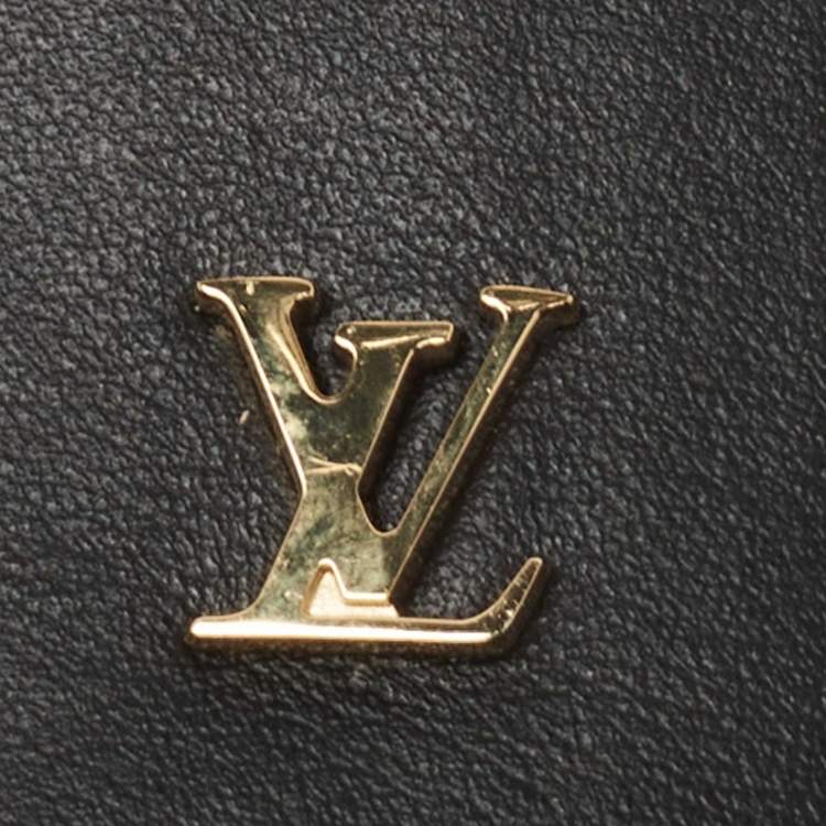 Pre Owned Louis Vuitton Black Leather Luggage Name Tag