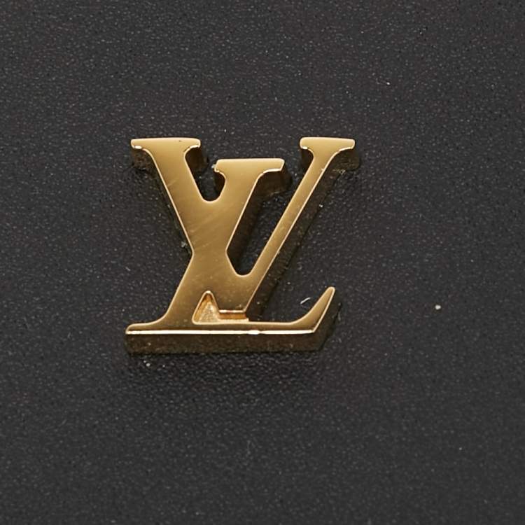Pre Owned Louis Vuitton Black Leather Luggage Tag