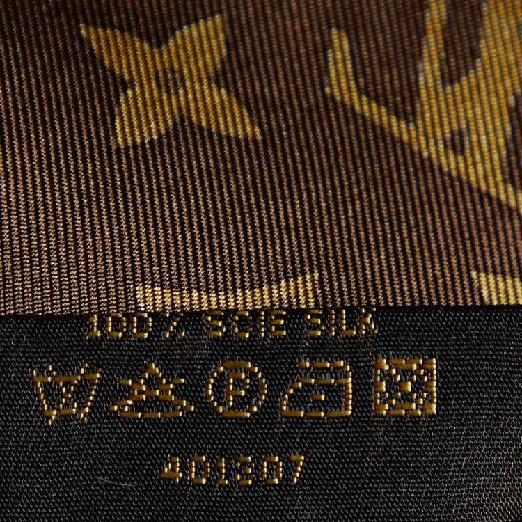 Pre Owned Louis Vuitton Brown Trunks Monogram Silk Scarf