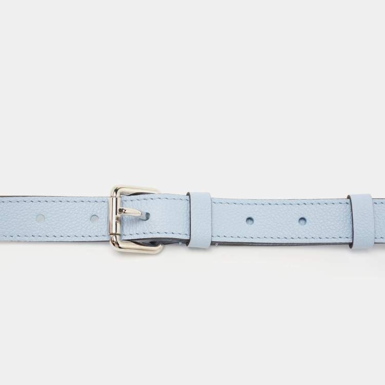 Pre Owned Louis Vuitton Blue Leather Adjustable Bag Shoulder Strap